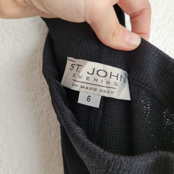 St. John's Evening by Marie Gray Basics Black Knit Wide Leg High Rise Pants - Picture 6 of 7